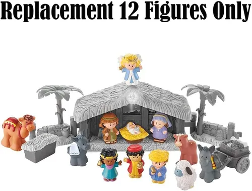 Miniatura 4 de Piezas de repuesto para Fisher Price Little People Christmas Story - J2404 ~ figuras de camello, burros, ovejas, sabios, María, José, ángel, bebé