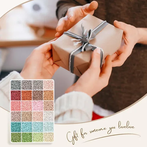 Miniatura 7 de TEXGIZRLY Cuentas de semillas de vidrio de 3 mm para hacer joyas, kit de fabricación de pulseras de amistad para niñas y adultos, kit de cuentas
