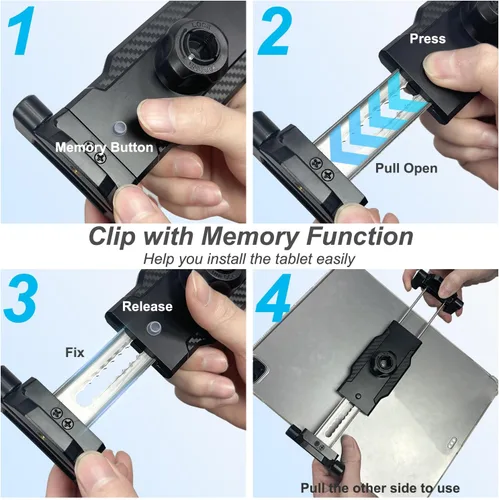 Miniatura 8 de Soporte para tablet de automóvil, tablero de instrumentos y parabrisas con ventosa fuerte y brazo de metal ajustable, soporte