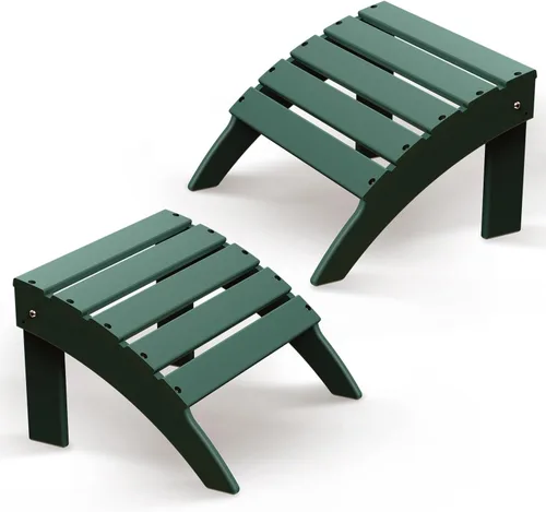Miniatura 41 de Briopaws Otomana Adirondack plegable, silla Adirondack de polietileno de alta densidad resistente a la intemperie, reposapiés de plástico para Blanco