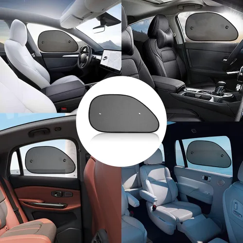 Miniatura 7 de 2 unidades de parasol para ventana de auto, parasol universal adhesivo para ventanas laterales para bebés, niños y mascotas contra los rayos UV