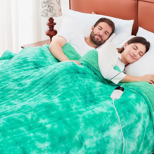 Miniatura 8 de greenoak Manta eléctrica con calefacción, manta térmica de piel sintética Sherpa para sofá cama, regalos cálidos de invierno para mujeres/ella