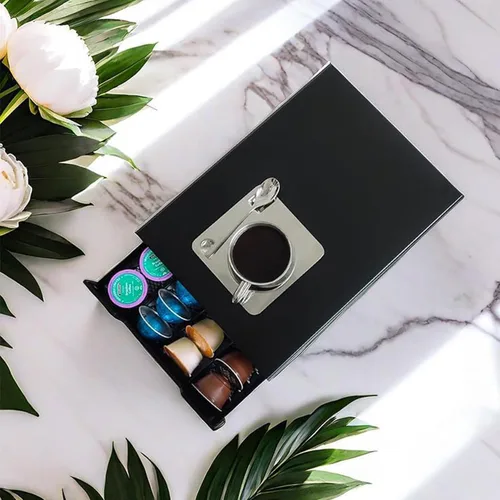 Miniatura 7 de Miuly Cajón de soporte K-Cup, cajón de cápsulas de café para Vertuoline Nespresso Vertuo, Dolce Gusto, K-Cup, soporte para paquete de cápsulas de 24