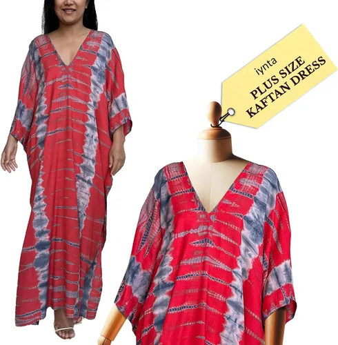 Miniatura 9 de Vestidos caftán hechos a mano en talla grande para mujer, vestido de gran tamaño teñido anudado, salida de baño para vacaciones y salidas nocturnas