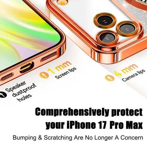 Miniatura 397 de Misscase Funda magnética con purpurina para iPhone 11 compatible con MagSafe, protección completa, delgada, a prueba de golpes, antiarañazos