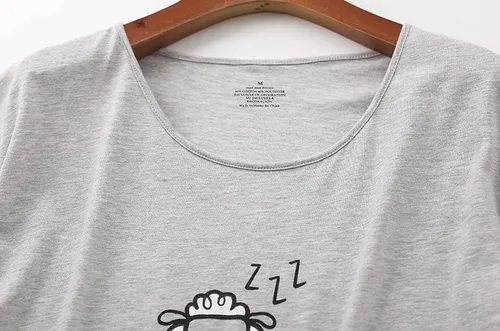 Miniatura 4 de PNAEONG - Conjunto de pijama casual para mujer, con camiseta y pantalones capri, con estampado divertido