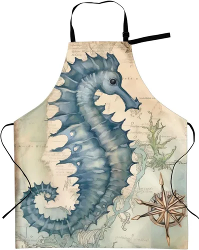 Miniatura 13 de Shark Jumping Home Delantales con 2 bolsillos de 33 x 28 pulgadas para hombres y mujeres, babero de cocina impermeable de mar oceánico