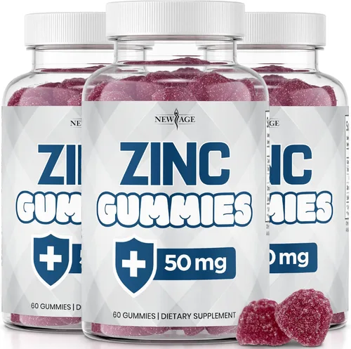 NEW AGE Gomitas de zinc - Suplemento de zinc de 50 mg, suplemento inmunológico, antioxidante, sin OMG (180 unidades (paquete de 3))