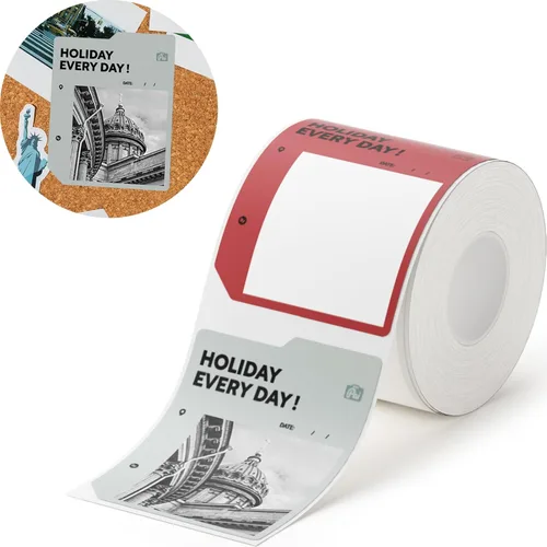 NIIMBOT Etiqueta fotográfica solo para impresora de etiquetas B21 Pro, papel fotográfico de 2 x 2.5 pulgadas, tarjeta adhesiva impermeable para