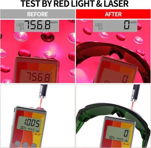 Miniatura 6 de FreeMascot IPL Glasses 200nm-2000nm Laser Eye Protection Glasses for Tanning, Laser Hair Removal, Red Light Therapy (Green)