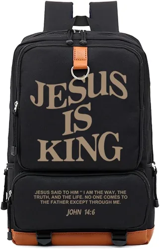 Miniatura 11 de DIOMMELL Jesus Loves You - Mochila de lona con capacidad para computadora portátil, mochila de viaje Negro