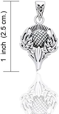 Miniatura 2 de Espíritu de Alba Escocés Thistle Nudo Celta Plata de ley Arte Colgante por Courtney Davis