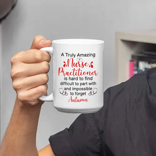Miniatura 3 de Taza de enfermera practicante con nombre personalizado, regalo NP, taza de café para estudiante de enfermería, regalo médico personalizado