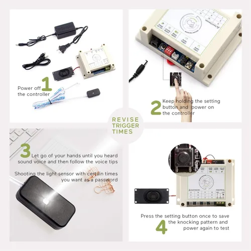 Miniatura 4 de Accesorios para sala de escape con rompecabezas de audio, linterna brillante para desbloquear y abrir cerraduras electromagnéticas de 12 V