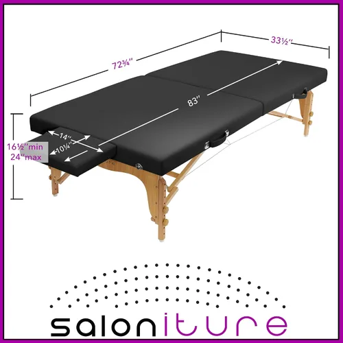 Miniatura 5 de Saloniture Mesa portátil de fisioterapia y masaje - Plataforma de tratamiento de estiramiento baja al suelo - Negro