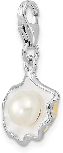 Miniatura 4 de Collar de plata de ley 925 con colgante de perlas cultivadas de agua dulce, concha marina, ostra fina, joyería para mujer, regalos para ella