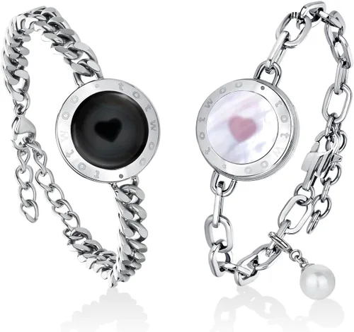 Miniatura 26 de TOTWOO Long Distance Touch Bracelets for Couples, Vibration & Light up for Love Couples Bracelets Long Distance Relationship Gifts for Girlfriend