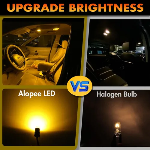Miniatura 5 de Alopee Paquete de 30 bombillas LED 194 ámbar acrílico T10 bombilla LED ámbar DC 12V luces interiores de coche para 194 168 T10 2825 W5W marcador