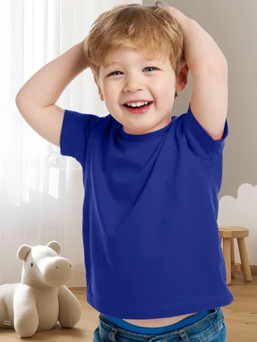 Miniatura 4 de Poroka Paquete de 6 camisetas de manga corta para bebés y niños pequeños, camisetas de algodón con cuello redondo para niños pequeños