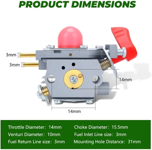Miniatura 7 de Dalom Carburador BVM200FE compatible con Poulan 545081857 Craftsman 25CC Soplador de hojas Kit de carbohidratos Reemplazar 358794700 358794765