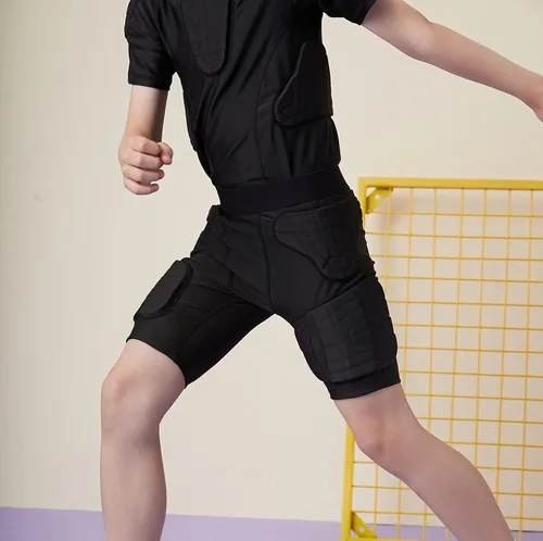 Miniatura 2 de Topeter Pantalones cortos de compresión acolchados para jóvenes, ropa interior de hockey de fútbol, almohadilla de cadera, equipo de impacto