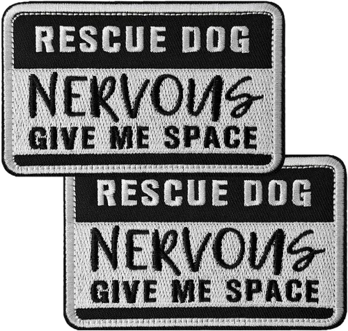 Miniatura 12 de 2 piezas de parches de perro en entrenamiento con respaldo de gancho para chalecos y arneses de animales de servicio