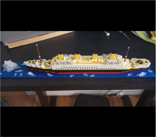 Miniatura 8 de Titanic Ship - Juego de bloques de construcción modelo de barco, juegos de rompecabezas 3D, juguetes educativos de bricolaje, juguete de ladrillos