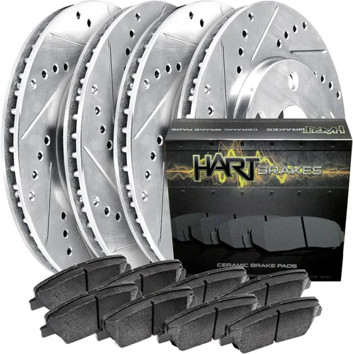 Miniatura 8 de Hart Brakes Kit de frenos y rotores traseros Pastillas de freno traseras Rotores y pastillas de freno Pastillas de freno y rotores de cerámica