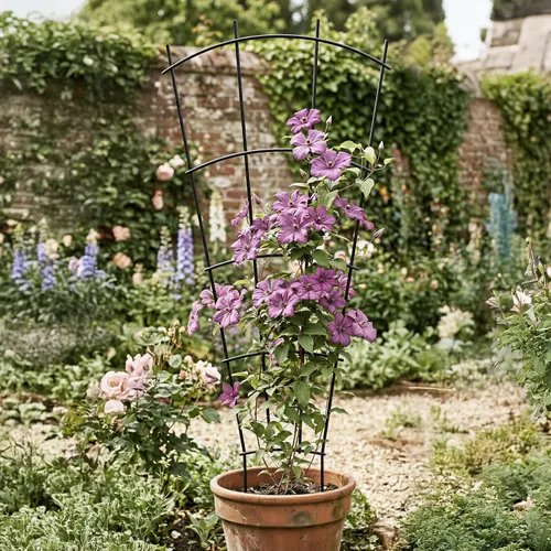 Miniatura 9 de Thealyn Paquete de 4 enrejados de plantas de interior de 23 pulgadas para plantas en macetas que trepan, enrejado de metal al aire libre, plantas