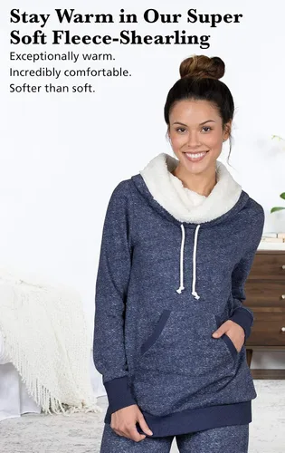 Miniatura 4 de PajamaGram Womens Pajama Sets - Winter Pajamas For Women, Shearling Rollneck