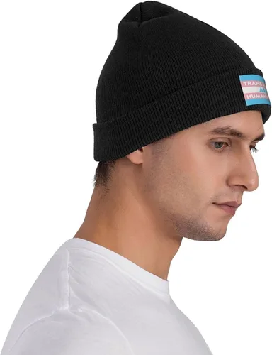 Miniatura 7 de Trans Rights are Human Rights LGBT Beanie Hat Men Winter Warm Hat Women Knit Slouchy Skull Cap Hedging Hat Black