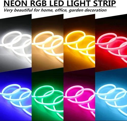 Miniatura 4 de SYMHMT - Tira de luz LED RGB de neón, CA 110 V/multicolor, regulable, multimodos, impermeable, flexible, con control remoto (32.8 pies, RGB)