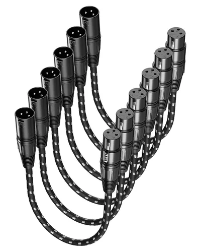 Miniatura 27 de Cable corto XLR, cable de micrófono de 1 pie, paquete de 2 unidades, toda la longitud de 6 pulgadas a 100 pies, cable de micrófono equilibrado