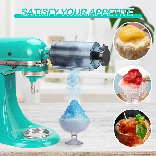 Miniatura 5 de Accesorio de hielo de afeitar para batidora de pie KitchenAid, con 8 moldes para batidoras de pie KitchenAid, accesorio de afeitadora de hielo