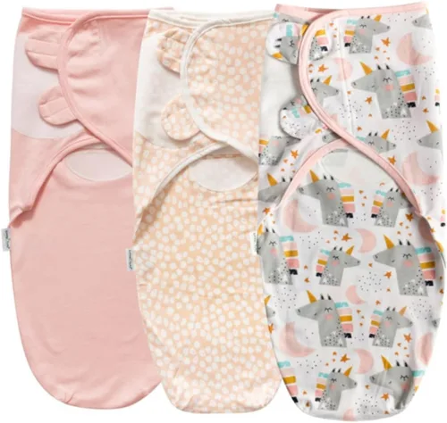 Miniatura 13 de Little Tots Manta de envolver para bebé, niña y niño, fácil de cambiar, saco de dormir ajustable para bebés recién nacidos de 0 a 3 meses