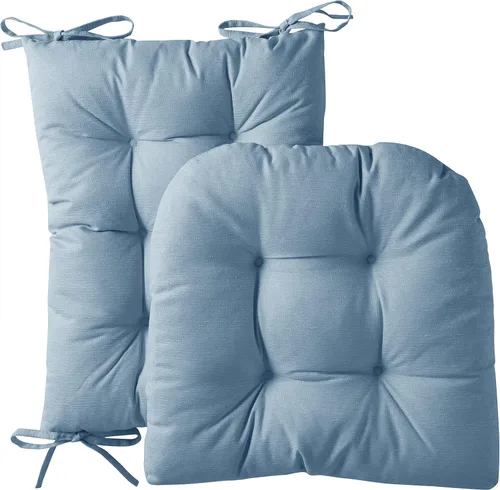 Miniatura 8 de Marina Decoration Cojín para silla mecedora, cómodo, grueso, copetudo, con respaldo alto, antideslizante, juego de 2 piezas superior e inferior
