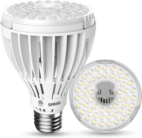 SANSI Bombillas de Luz de Crecimiento de 32W para Plantas de Interior, Equivalente a 350W Bombilla LED de Luz de Crecimiento de Espectro Completo