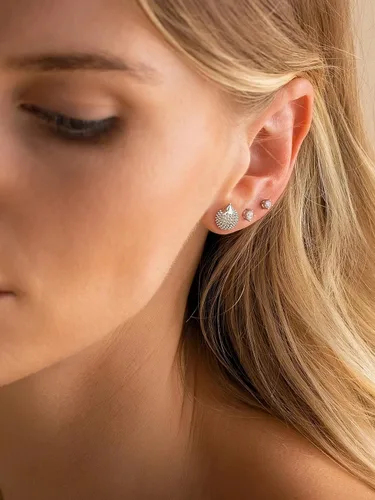 Miniatura 2 de Aretes de plata 925 con diseño de cerdooso pandaperrogato, joyería de ley sólida "Kiss me Hug Me" 3D gatito, Plata de ley