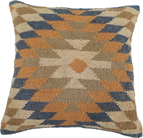 Trade Star Funda de almohada de 70% yute y 30% lana kilim, hecha a mano, estilo bohemio, vintage, étnico, cuadrado, decoración del hogar, para sala