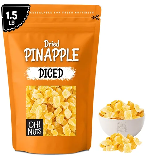 Miniatura 11 de Oh! Nuts Trozos de piña seca - Piña seca - Fruta seca de piña - 1 libra - Fruta deshidratada con menos azúcar añadido
