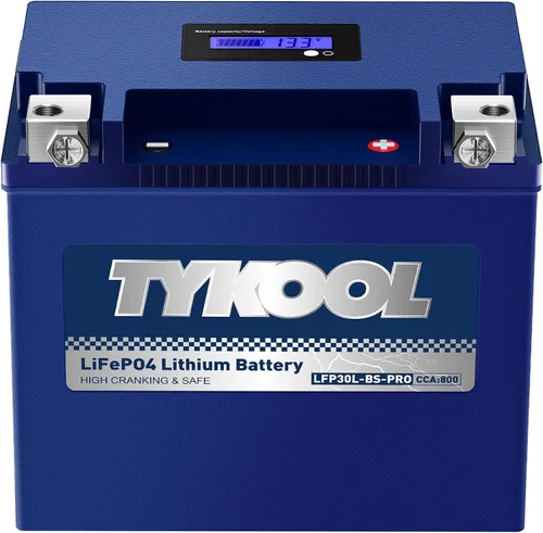 Miniatura 8 de TYKOOL YTX4L-BS-Pro Batería de litio de alto rendimiento para motocicleta, 180CCA 12.8V 3Ah LiFePO4, batería para deportes de motor, con BMS