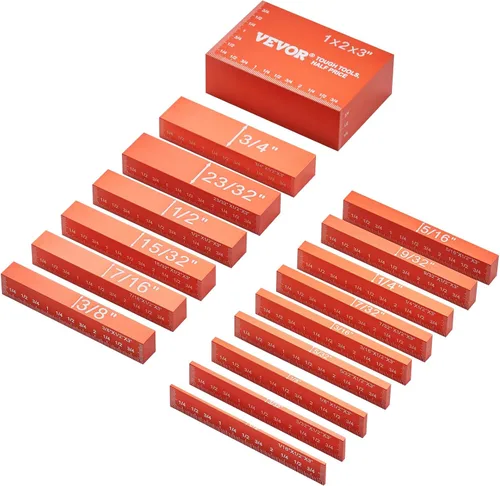 Miniatura 9 de VEVOR Bloques de configuración Herramientas de carpintería, juego de 16 piezas, juego de bloques de calibre de altura de precisión, con marcas