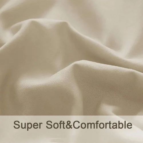 Miniatura 4 de SONORO KATE Juego de sábanas de microfibra súper suave de 1800 hilos, sábanas egipcias de lujo de 16 pulgadas de profundidad, antiarrugas e Beige