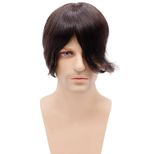 Miniatura 3 de Monofilamento de cabello humano fino para hombre, peluca de monofilamento NPU para hombre, 5 x 7 pulgadas, color marrón oscuro #3 #3 Color marrón