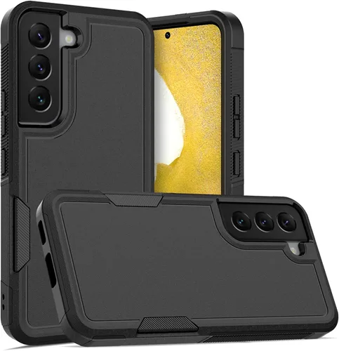 Miniatura 7 de Funda para Samsung Galaxy S22: funda protectora de doble capa resistente para teléfono celular, a prueba de golpes, con protector de pantalla, Negro