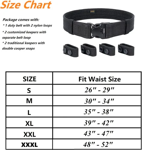 Miniatura 6 de TACNEX Cinturón de servicio con forro de gancho 4 soportes 2" de nylon de seguridad para oficial de policía y aplicación de la ley, cinturón