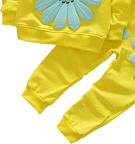 Miniatura 9 de Conjunto de ropa de girasol para niñas pequeñas, camiseta de manga larga y pantalones, 2 piezas, ropa de otoño