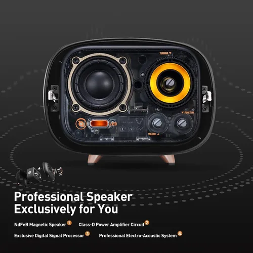 Miniatura 2 de Muzen Altavoz Bluetooth de radio, radio de metal pequeña Wild Radiooo, altavoces inalámbricos portátiles, radio FM recargable, carcasa exterior