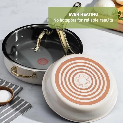 Miniatura 7 de T-fal Preserve Ceramic, juego de utensilios de cocina antiadherentes de cerámica de 13 piezas, apto para horno y asador hasta 350°F, incluye olla