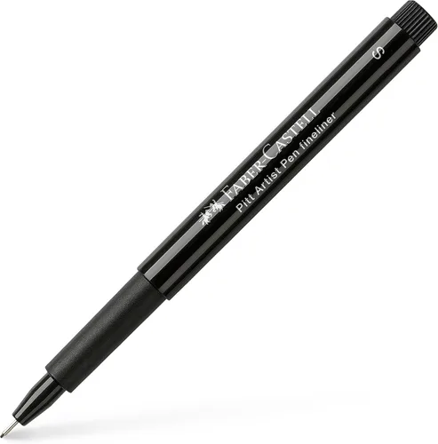 Faber-Castell Art & Graphic Pitt Artist Pen Fineliner India Ink Pen, Negro, Bolígrafo Pitt Individual, para Arte, Manualidades, Dibujo, Bocetos,
